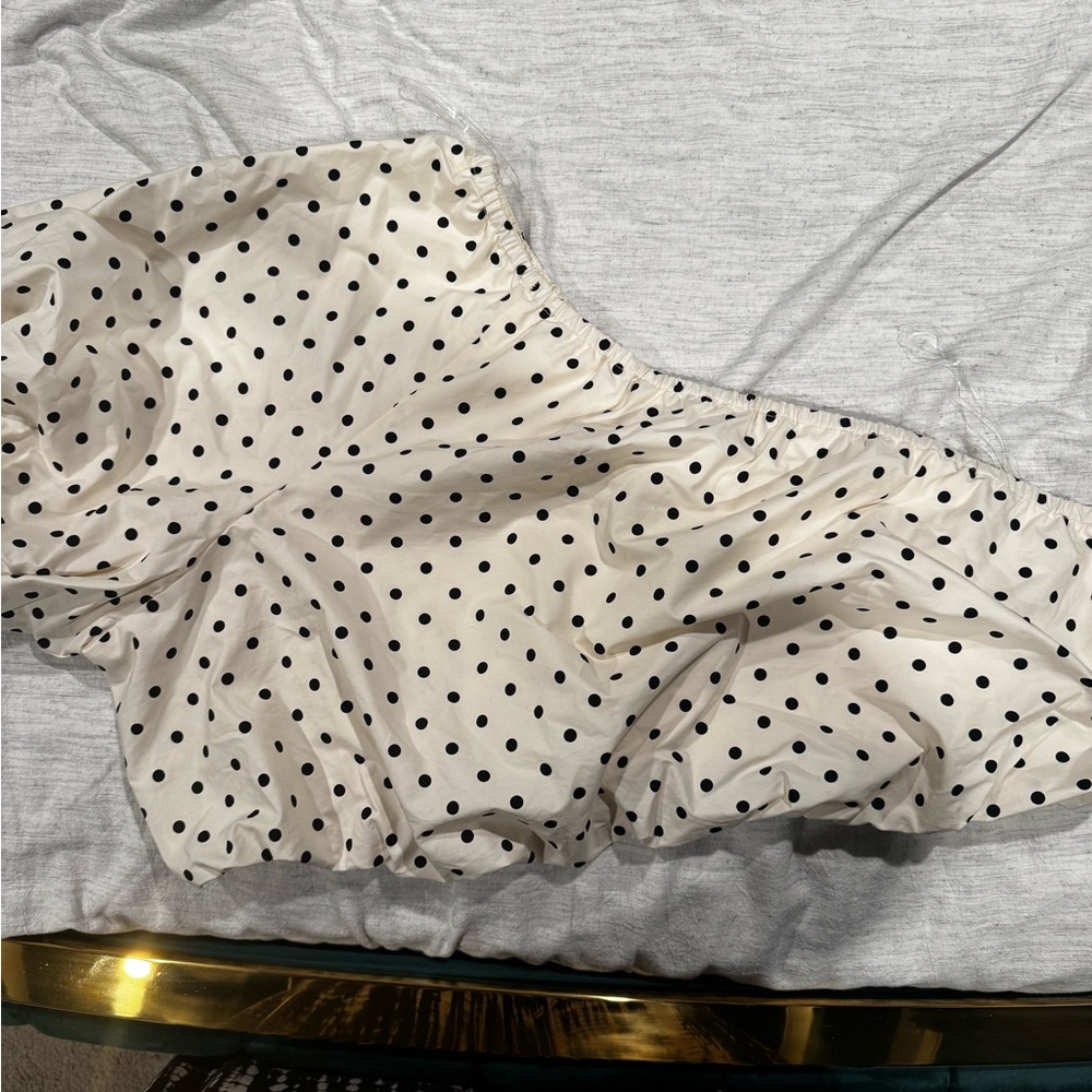 A New Day Polka Dot Crop Top - Black and White